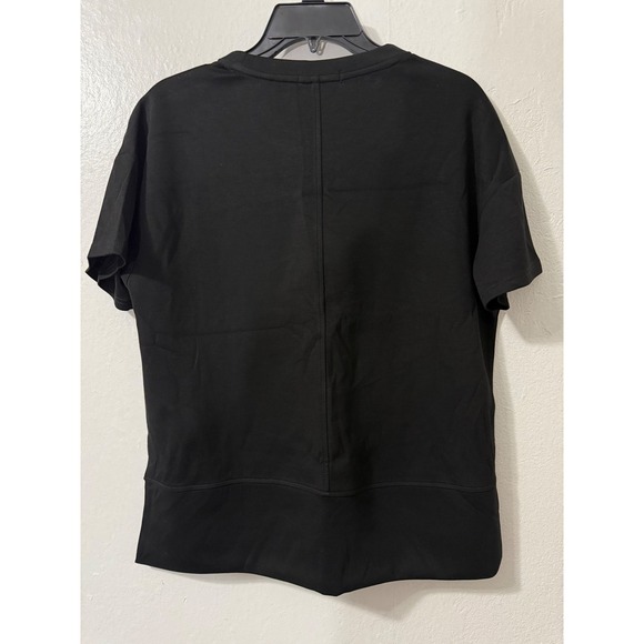 Pinspark Womens Black Lounge Set Wide Leg Pants Short Sleeve Top Medium - Picture 5 of 11